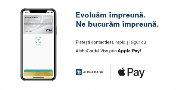 Alpha Bank Romania, aduce astăzi clienților săi Apple Pay