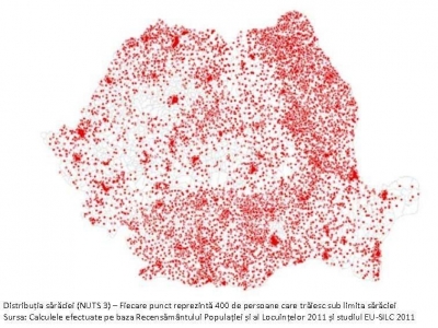 Harta saraciei in Romania