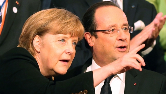 Merkel si Hollande se vor intalni pentru a da impreuna un raspuns relansarii constructiei europene